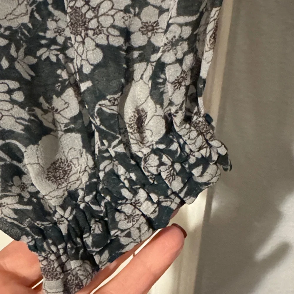 CAbi Dark Green and Gray Floral Blouse - Picture 3 of 5